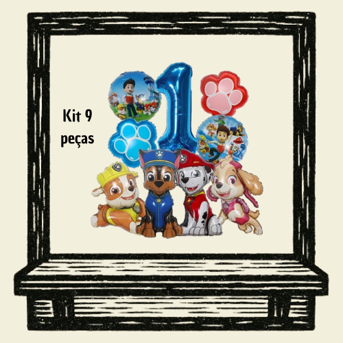 Kit 9 Balões Patrulha Canina