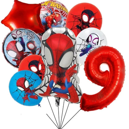 Kit 9 Balões Homem-Aranha e Seus Amigos
