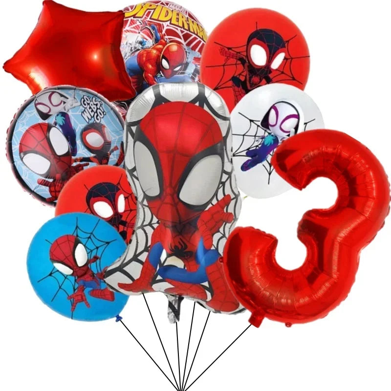 Kit 9 Balões Homem-Aranha e Seus Amigos